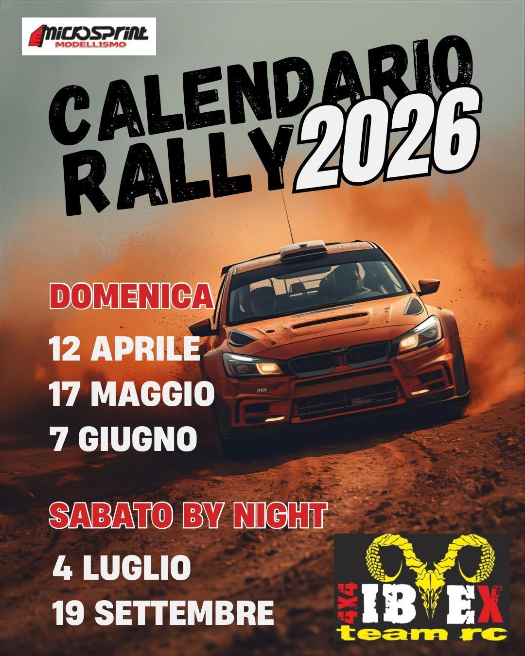 Calendario 2026 gare Rally 1/10 Ibex Park